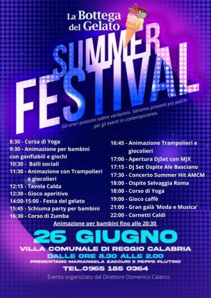 Programma Summer Festival Bottega Gelato
