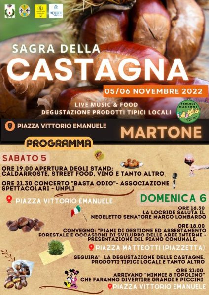 Sagra Della Castagna Martone 2022 Programma
