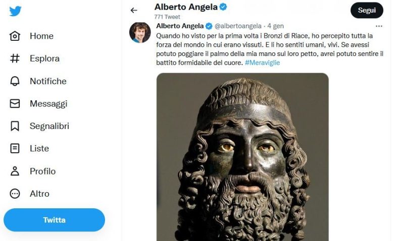Alberto Angela Tweet Bronzi