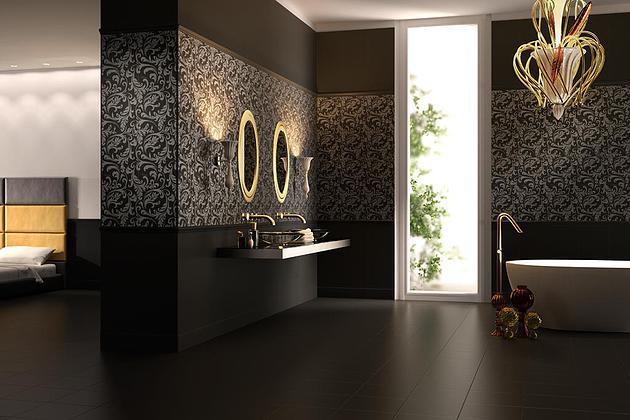 Un bagno all’ insegna del total black o quasi