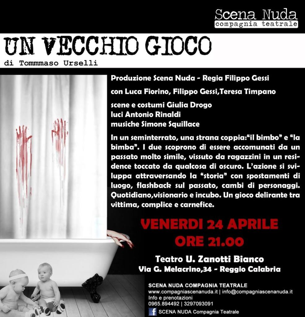 Locandina dello spettacolo Un vecchio gioco della Compagnia Teatrale Scena Nuda