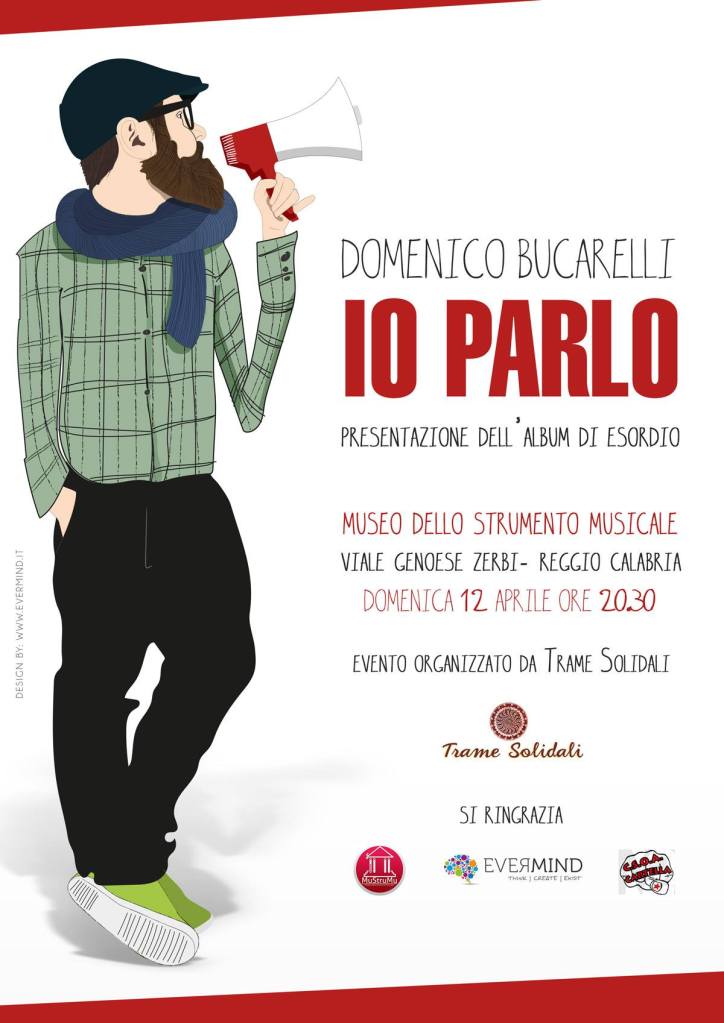 Locandina del concerto di Domenico Bucarelli per l'album Io Parlo