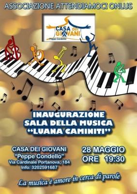 Locandina inaugurazione sala musica