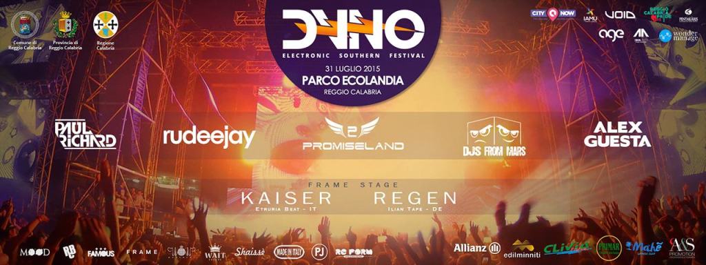 Grafica del DVNO Electronic Southern Festival, 31 luglio 2015 al Parco Ecolandia