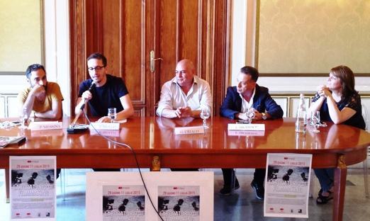 Da sinistra Piero Messina, Fabio Mollo, Gioacchino Criaco, Franco Arcidiaco e Patrizia Nardi a Palazzo San Giorgio