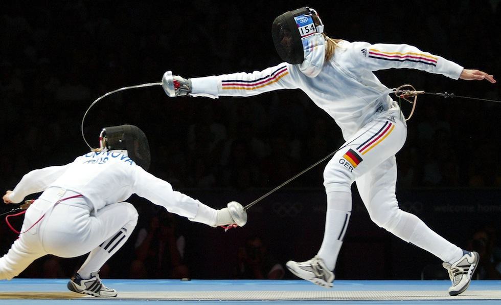 Scherma: la tedesca Britta Heidemann e la russa Tatiana Logonova ad Atene 2004
