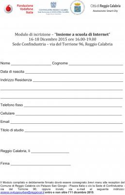 Modulo iscrizione a scuola di internet REV