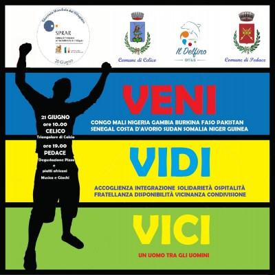 A silhouette of a man posing with his arms in the air over a colorful background.