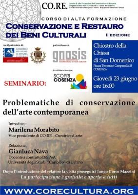 locandina seminario conservazione arte contemporanea