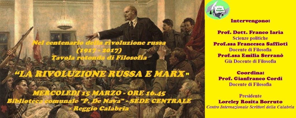 Il Cis promuove la tavola rotonda “La rivoluzione russa e Marx”