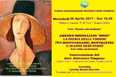 Manifesto - - Amedeo Modigliani la poesia della visione dipinto di Modigliani - mercoledì 26 aprile 2017