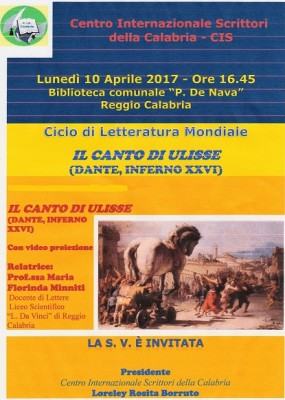 Manifesto - Il Canto di Ulisse inferno XXVI - 10 aprile 2017