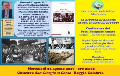 Foto manifesto - La rivolta di Reggio ... 23 agosto 2017