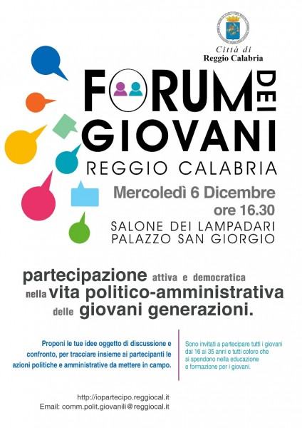 locandina forum dei giovani