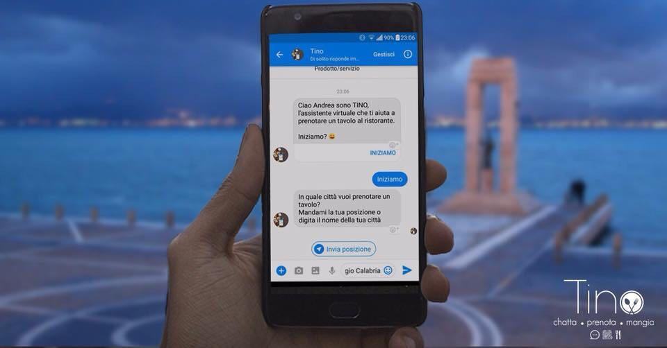 Chatta, prenota, mangia. A Reggio Calabria arriva Tino, il nuovo assistente virtuale