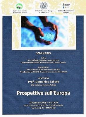 Foto manifesto - Prospettive sull'Europa - venerdì 23 febbraio 2018