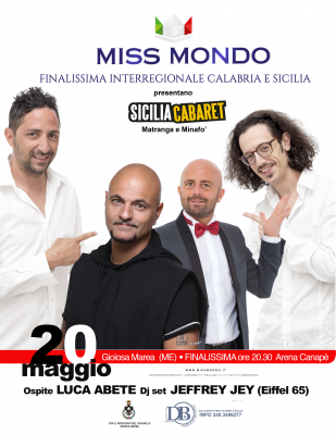 Locandina Miss Mondo Calabria e Sicilia 20 maggio