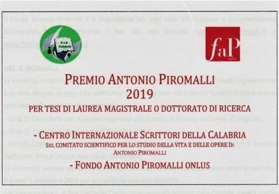 Premio Antonio Piromalli 2019 -