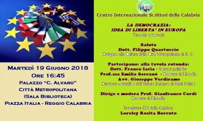 Foto manifesto - La Democrazia, idea di libertà in Europa - 19 giugno 2019