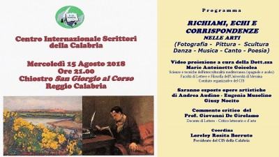 Foto manifesto - Richiami, echi e corrispondenze nelle arti - 15 agosto 2018