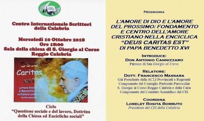Foto manifesto - Enciclica - Deu est caritas di Papa Benedetto XVI