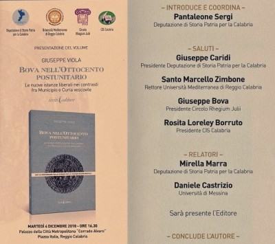 Foto manifesto - Bova nell'Ottocento Postunitario