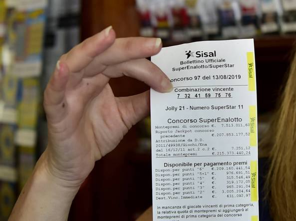 Superenalotto, la vincita record da 209 milioni di euro non è stata ancora ritirata