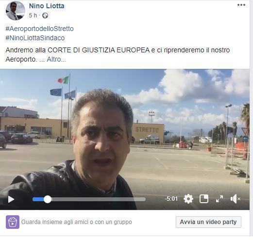 Comunali Reggio, Liotta: “Aeroporto mio cavallo di battaglia per campagna elettorale”