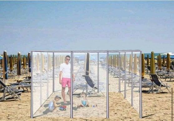 Estate ai tempi del Covid-19, in spiaggia dentro un box di plexiglass? – FOTO