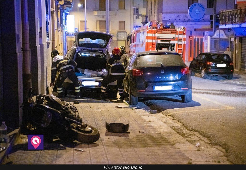 Reggio, incidente in centro: coinvolti tre giovanissimi