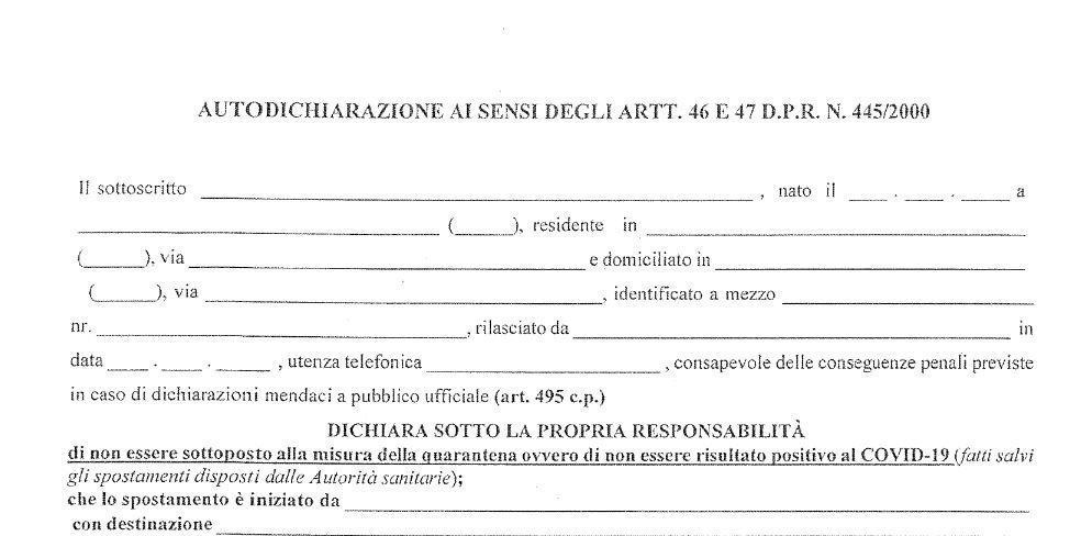Dichiara il falso nell’autocertificazione: secondo una sentenza non è reato