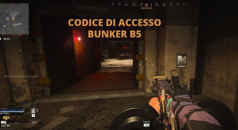 Codice Accesso Bunker B5 Junkyard Warzone