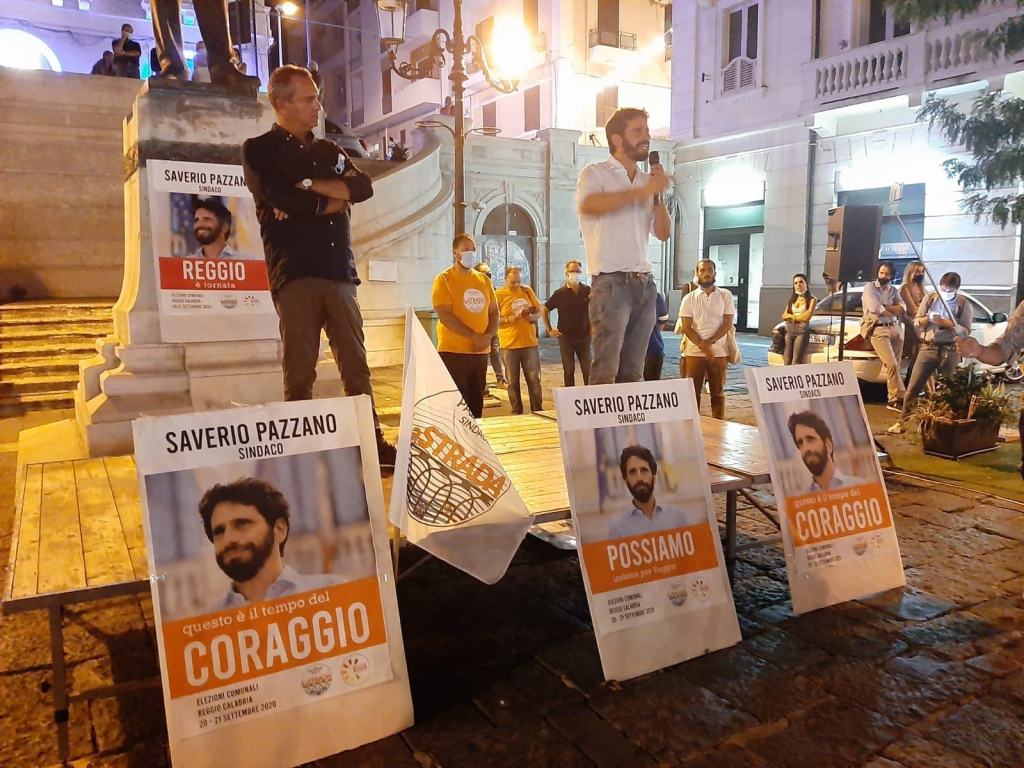 Comunali Reggio, De Magistris al fianco di Pazzano: ‘Persona onesta, Saverio ama la città’- FOTO
