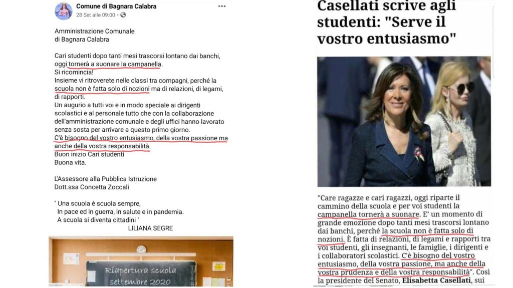 Bagnara e il rientro a scuola: gli auguri ‘copia e incolla’ di un assessore