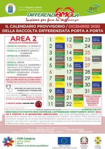 CALENDARIO AREA 2 DICEMBRE 2020
