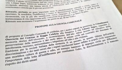 Delibera Cittadinanza Onoraria Liliana Segre