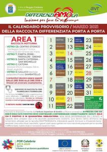 CALENDARIO MARZO 2021 AREA 1