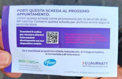 Foglio Vaccino Covid