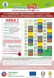 CALENDARIO MAGGIO 2021 AREA 1