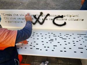 Panchina Imbrattata Reggio Calabria