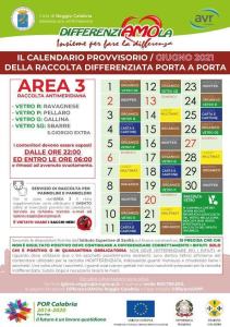 CALENDARIO GIUGNO 2021 AREA 3