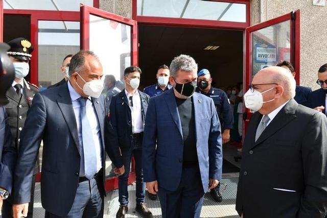 Inaugurazione Aula Bunker Lamezia Terme Gratteri Spirlì 1