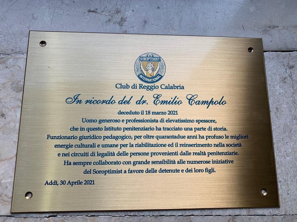 Targa Soroptimist Emilio Campolo Reggio Calabria