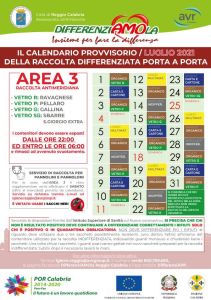 CALENDARIO LUGLIO 2021 AREA 3