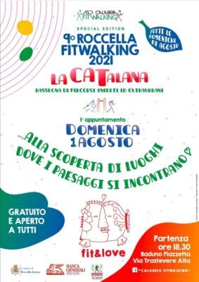 Locandina Roccella Fitwalking Appuntamento 1 Agosto