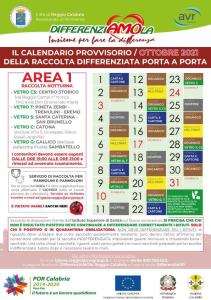 CALENDARIO OTTOBRE 2021 AREA 1