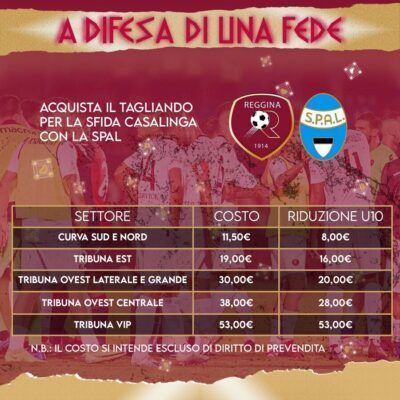 Prezzi Stadio Reggina