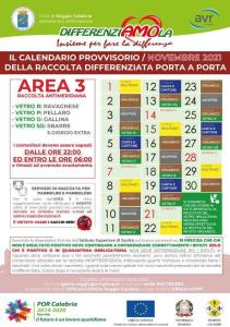 CALENDARI AREA 3 NOVEMBRE 2021