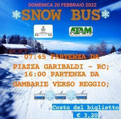 Locandina Snow Bus Gambarie Piazza Garibaldi