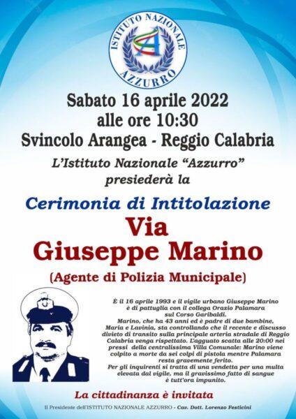 Locandina Intitolazione Via Giuseppe Marino